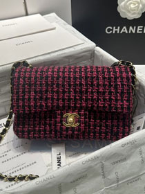 CC original tweed mini flap bag A69900 black&rose red