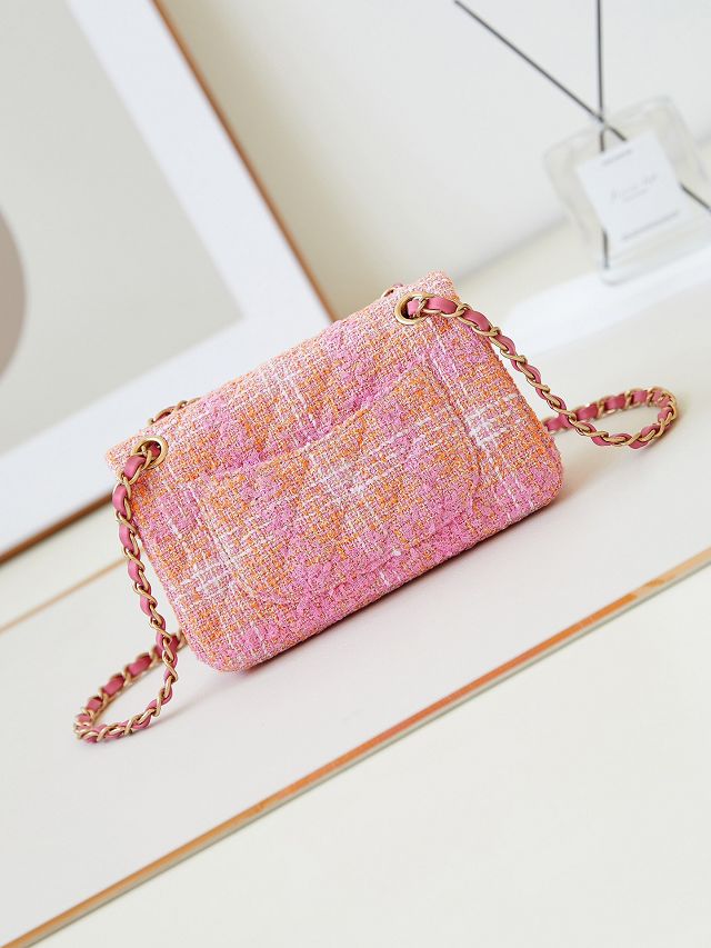 CC original tweed mini flap bag A69900 pink