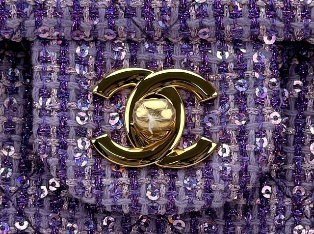 CC original tweed mini flap bag A69900 purple