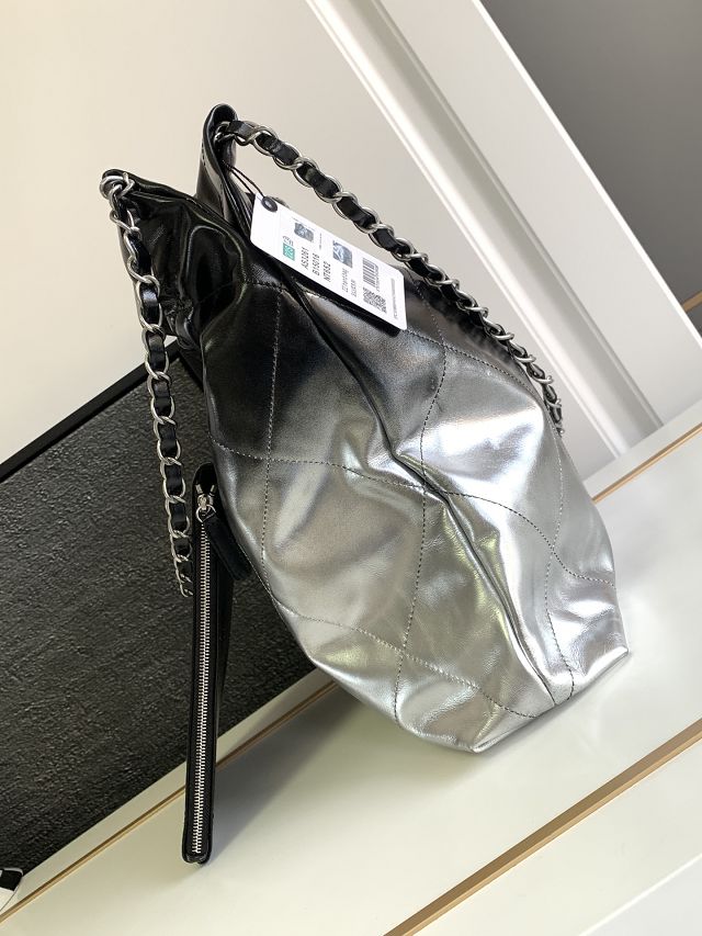 2024 CC original calfskin 22 medium handbag AS3261 black&silver
