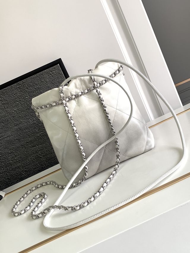 2024 CC original calfskin 22 mini handbag AS3980 white&grey