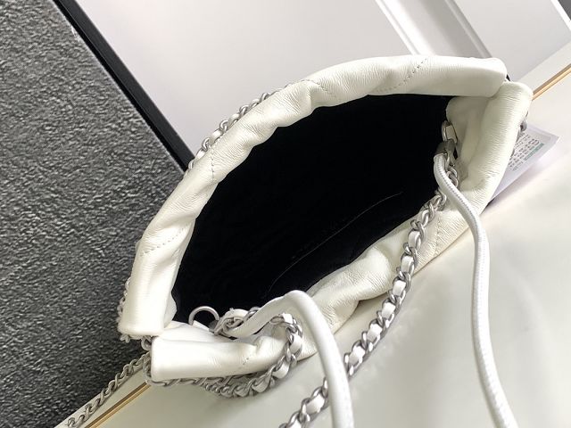 2024 CC original calfskin 22 mini handbag AS3980 white&grey