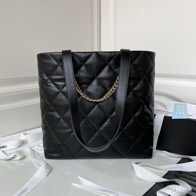 2024 CC original calfskin medium shopping bag AS4359 black