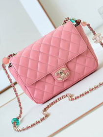 2024 CC original lambskin small flap bag AS3783 pink