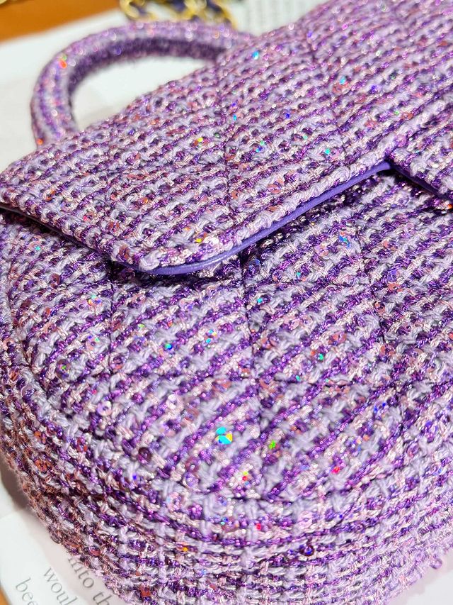 2024 CC original tweed top handle bag AS4569 purple