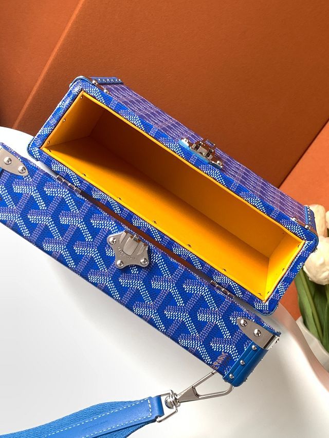 Goyard original canvas cassette trunk bag GY0102 blue