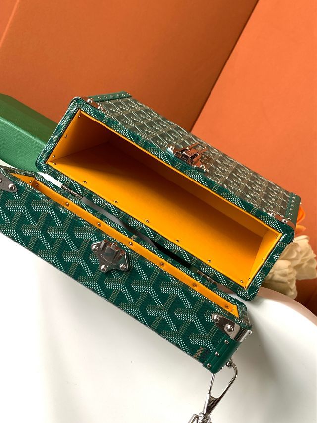 Goyard original canvas cassette trunk bag GY0102 green