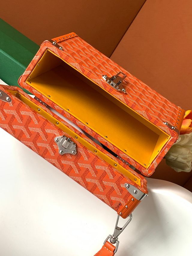 Goyard original canvas cassette trunk bag GY0102 orange