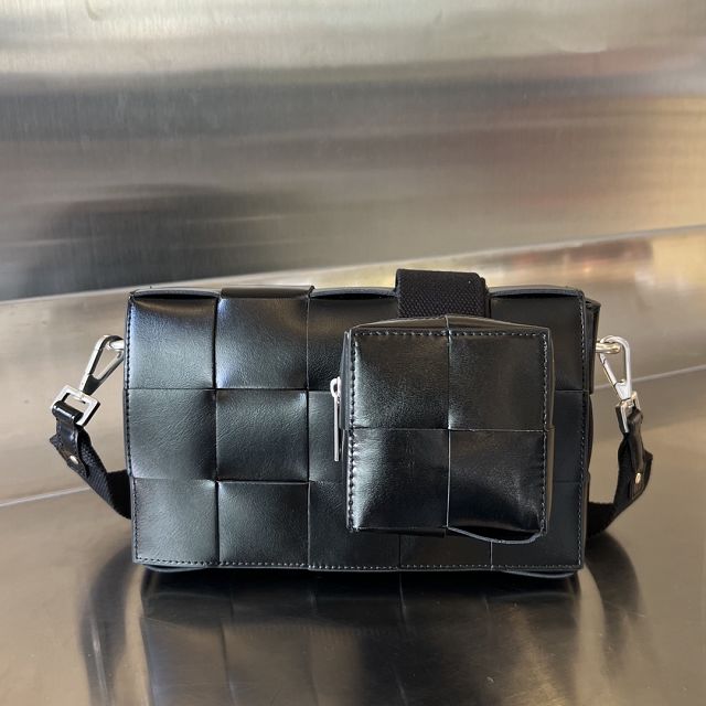 BV original calfskin cassette versatile strap bag 741777 black