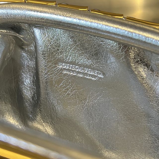 BV original patent calfskin mini 20 pouch 585852 gold&silver