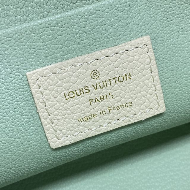 Louis vuitton original calfskin cosmetic pouch M45951 white&green