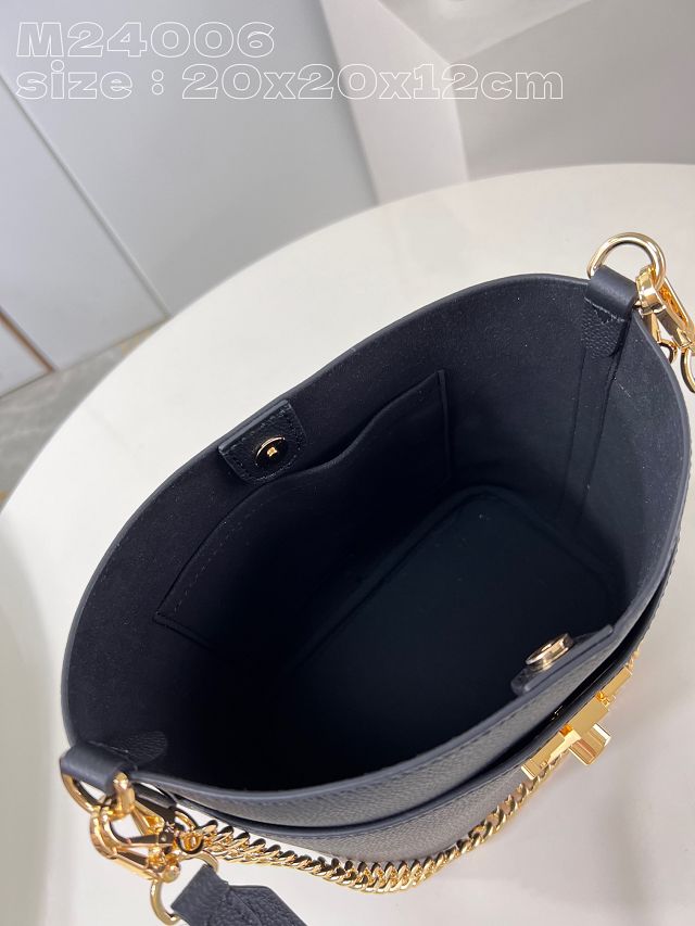 Louis vuitton original calfskin lock&walk handbag M24006 black