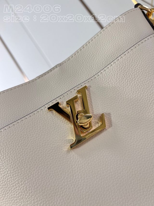 Louis vuitton original calfskin lock&walk handbag M24638 white