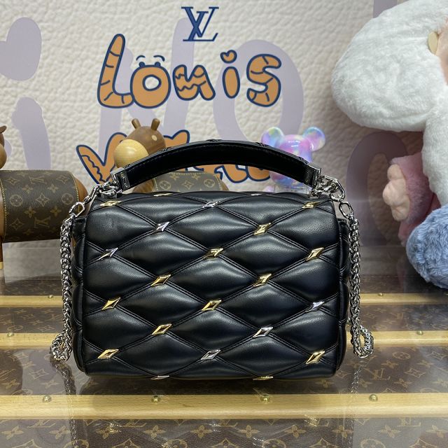 Louis vuitton original lambskin GO-14 medium handbag M24151 black