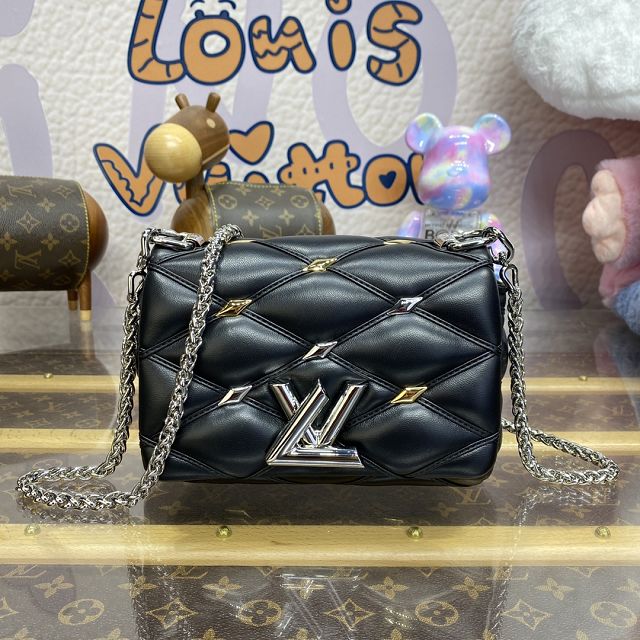 2024 Louis vuitton original lambskin pico GO-14 small handbag M24246 black