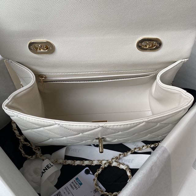 2024 CC original grained calfskin top handle bag AS4712 white