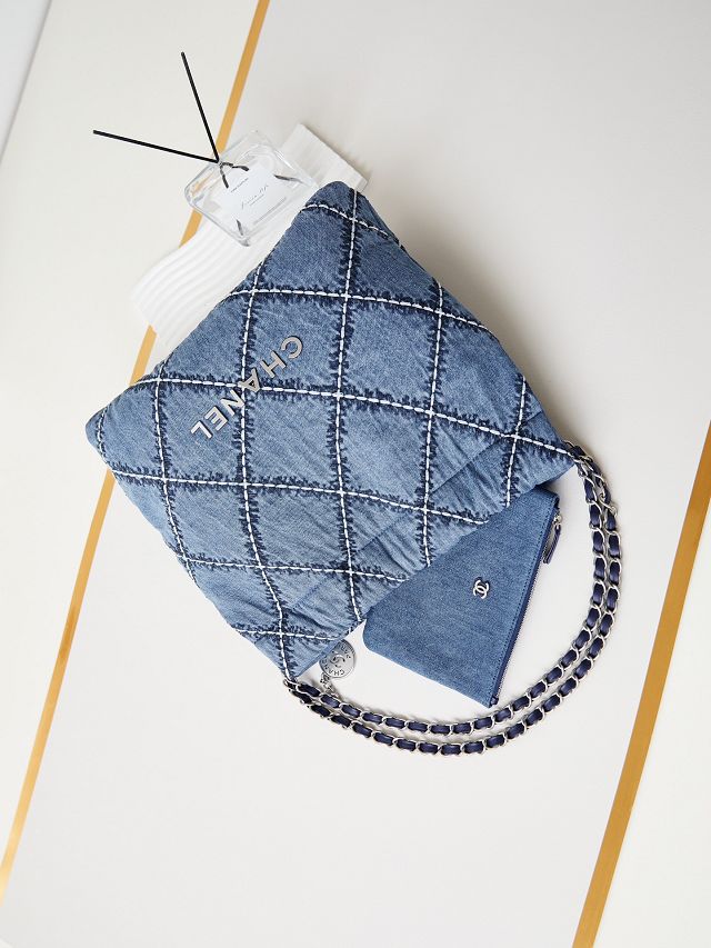 2024 CC original denim 22 small handbag AS3260 blue