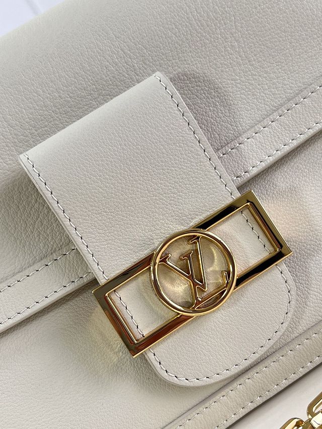 Louis vuitton original calfskin dauphine soft MM M25050 white