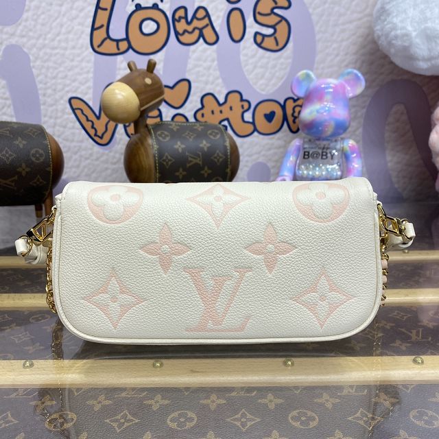 Louis vuitton original calfskin wallet on chain Ivy M83026 white&chamallow