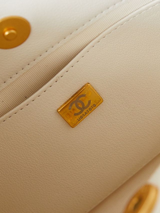 2024 CC original calfskin hobo handbag AS4666 white