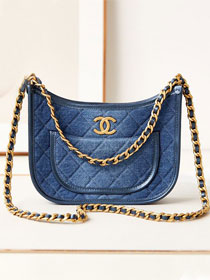 2024 CC original denim hobo handbag AS4666 blue