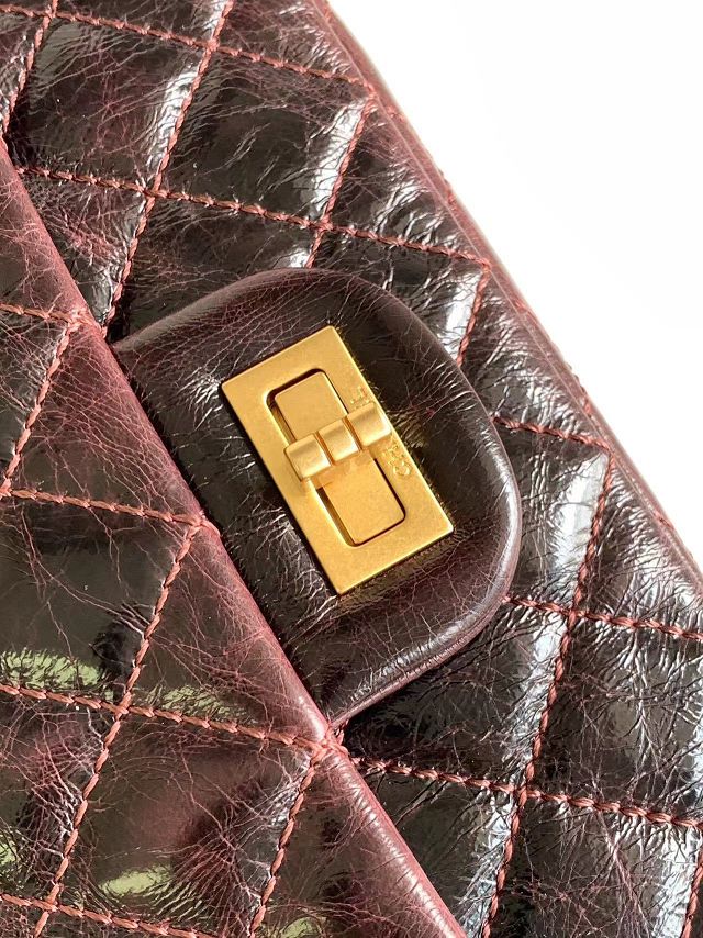 CC original calfskin small 2.55 handbag AS0874 burgundy