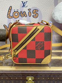 Louis vuitton original damier canvas chess messenger bag N40561 red
