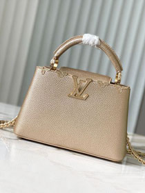 Louis vuitton original calfskin capucines BB handbag M20815 gold