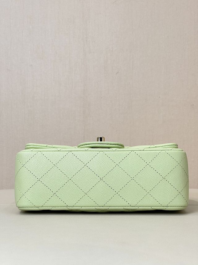 CC original grained calfskin mini flap bag A69900 green