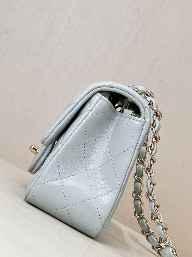 CC original lambskin mini flap bag A69900 light blue