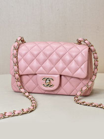 CC original lambskin mini flap bag A69900 light pink