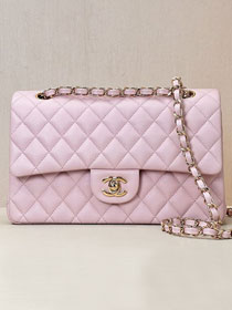 CC original grained calfskin medium flap bag A01112 light pink