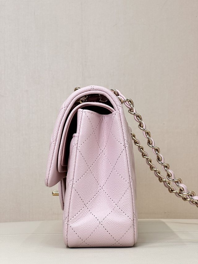 CC original grained calfskin medium flap bag A01112 light pink