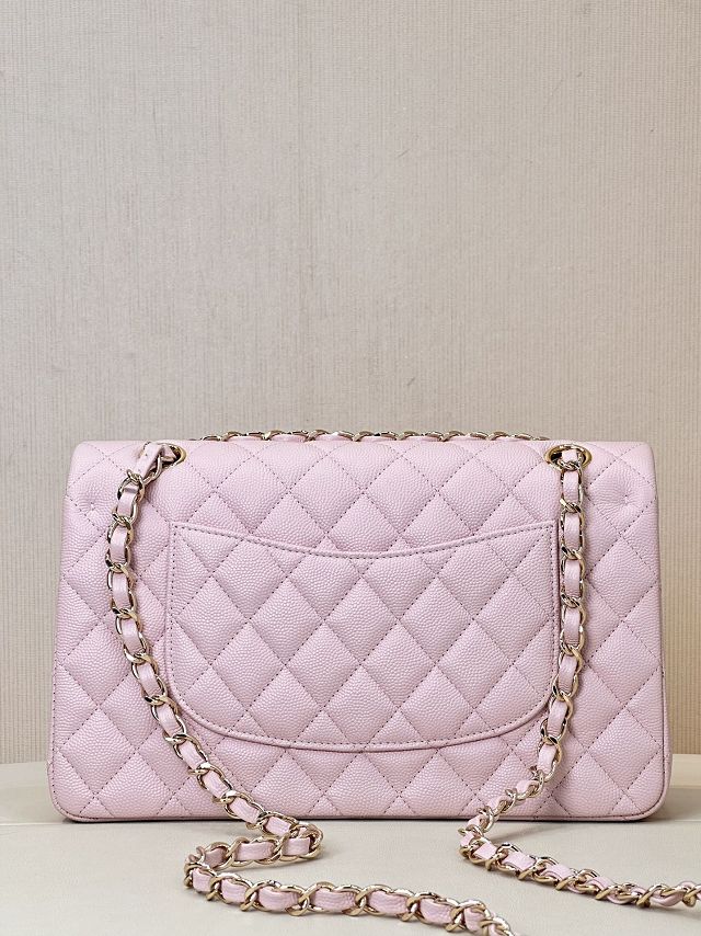 CC original grained calfskin medium flap bag A01112 light pink