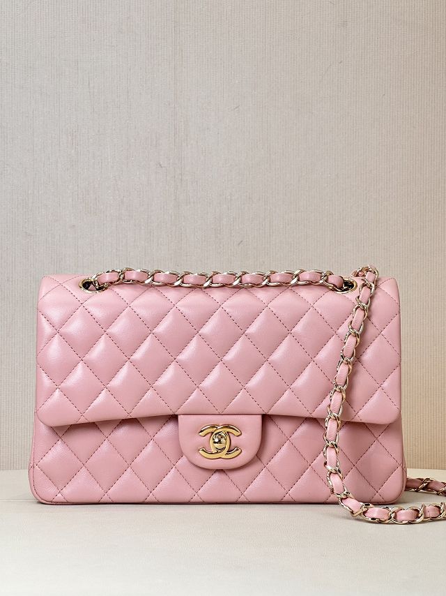 CC original lambskin medium flap bag A01112 light pink