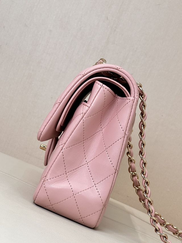 CC original lambskin medium flap bag A01112 light pink