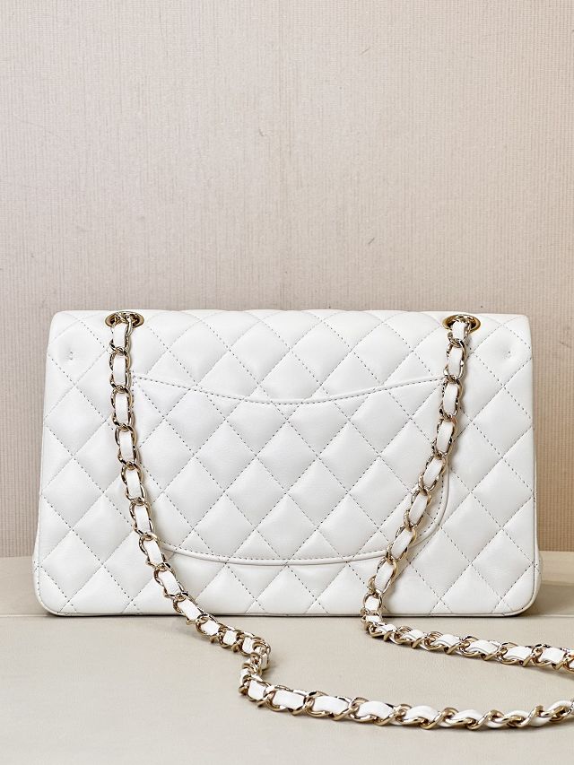 CC original lambskin medium flap bag A01112 white