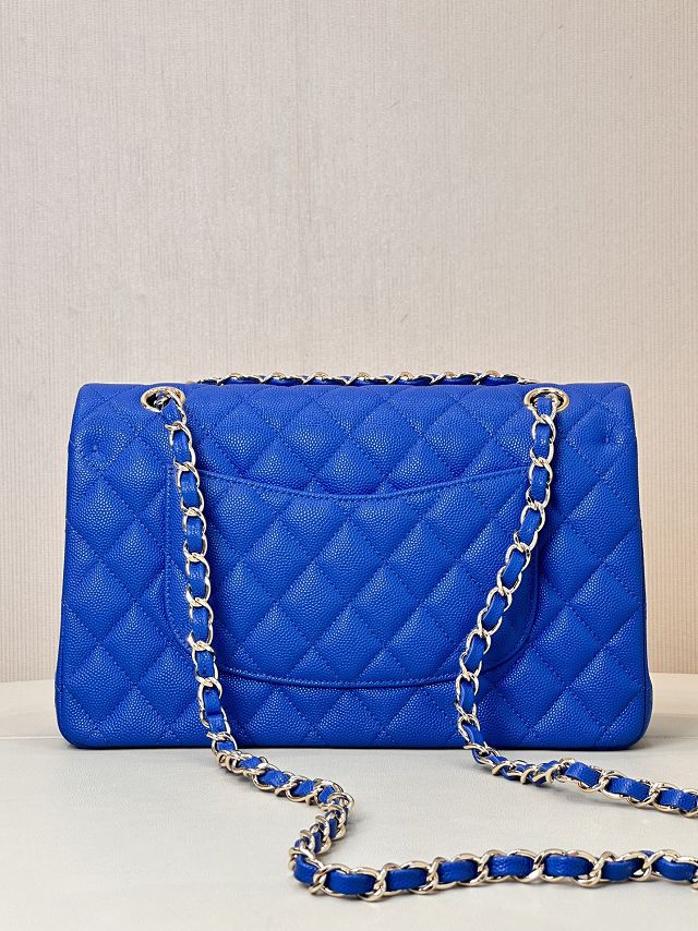 CC original grained calfskin small flap bag A01113 blue