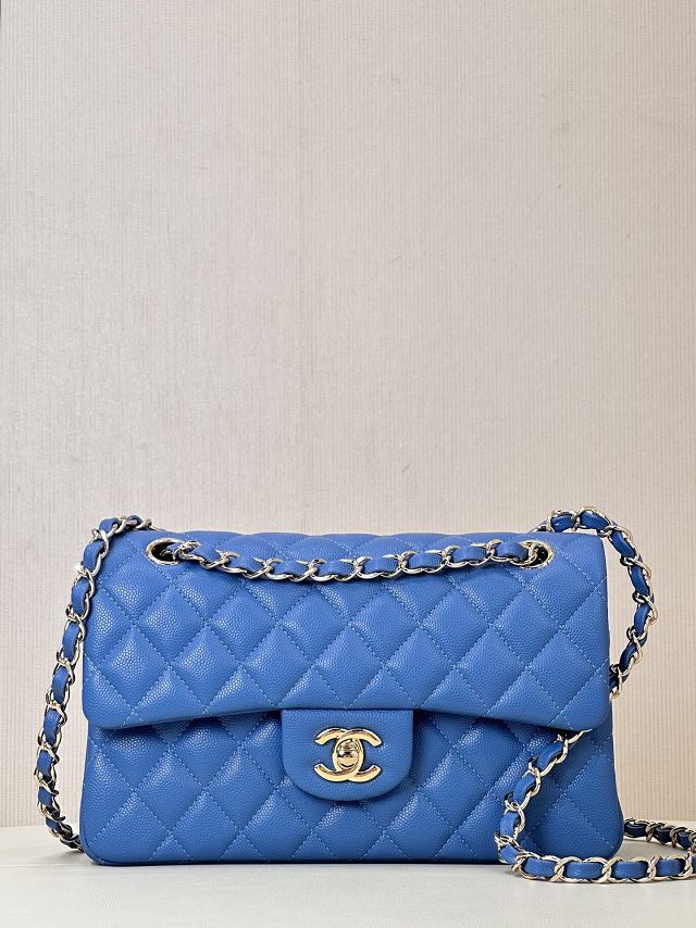 CC original grained calfskin small flap bag A01113 royal blue