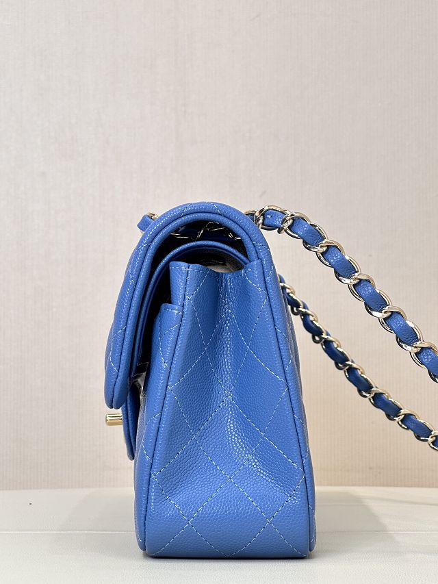 CC original grained calfskin small flap bag A01113 royal blue