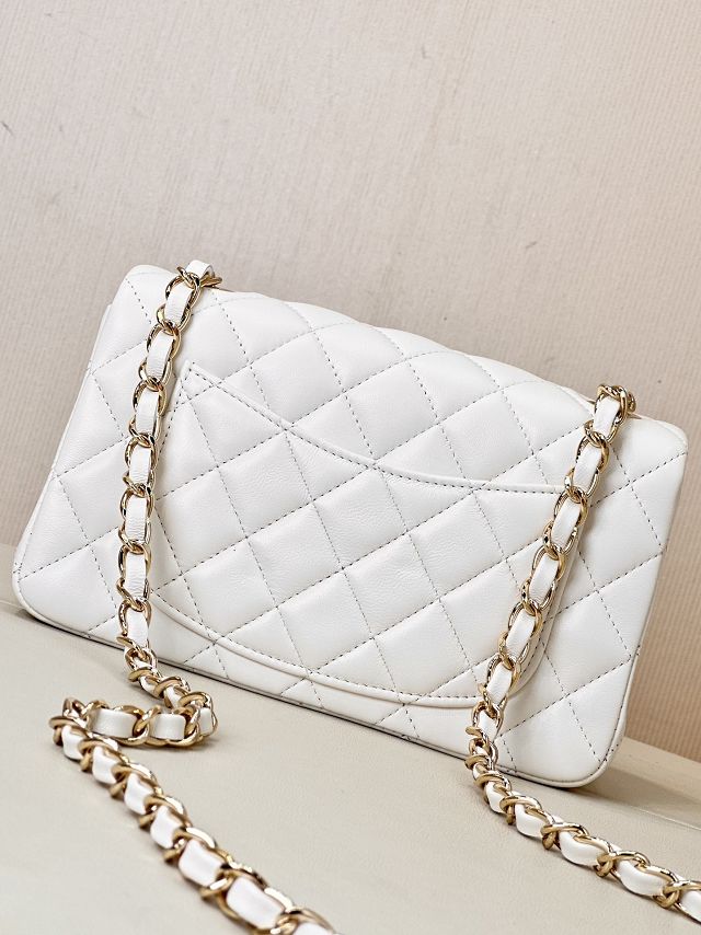 CC original lambskin mini flap bag A69900 white