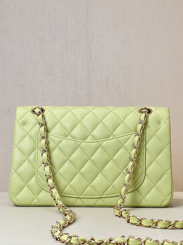 CC original lambskin small flap bag A01113 light green