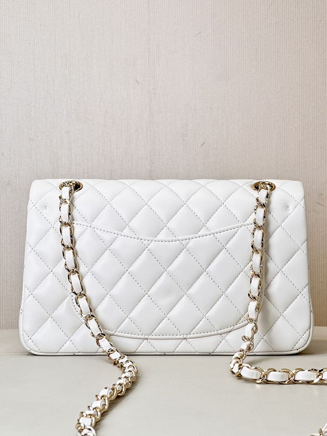 CC original lambskin small flap bag A01113 white