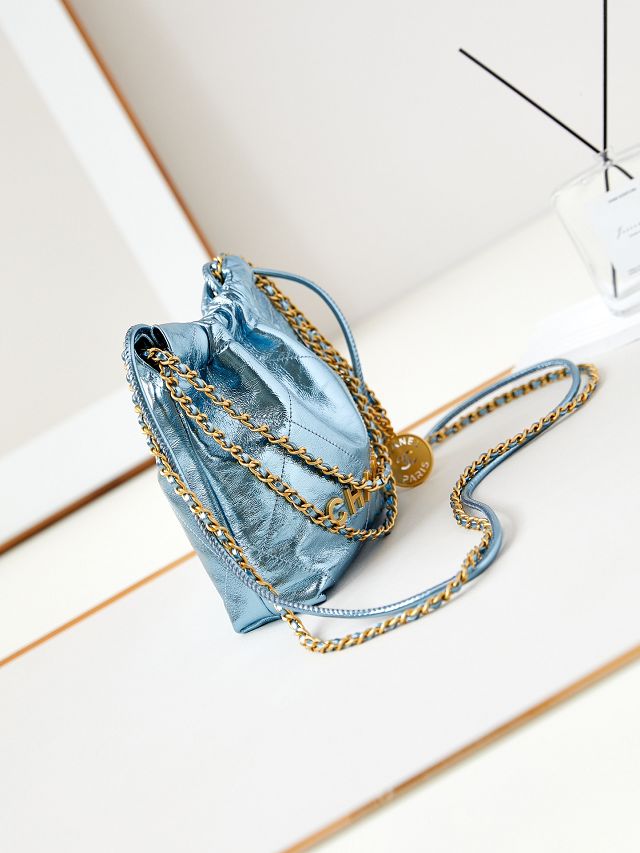 2024 CC original aged calfskin 22 mini handbag AS3980 blue