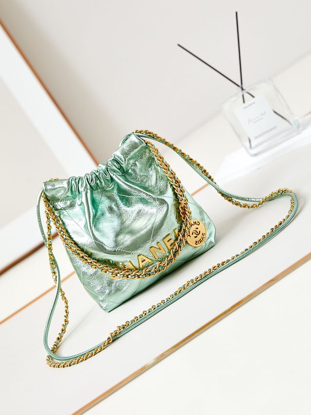 2024 CC original aged calfskin 22 mini handbag AS3980 green