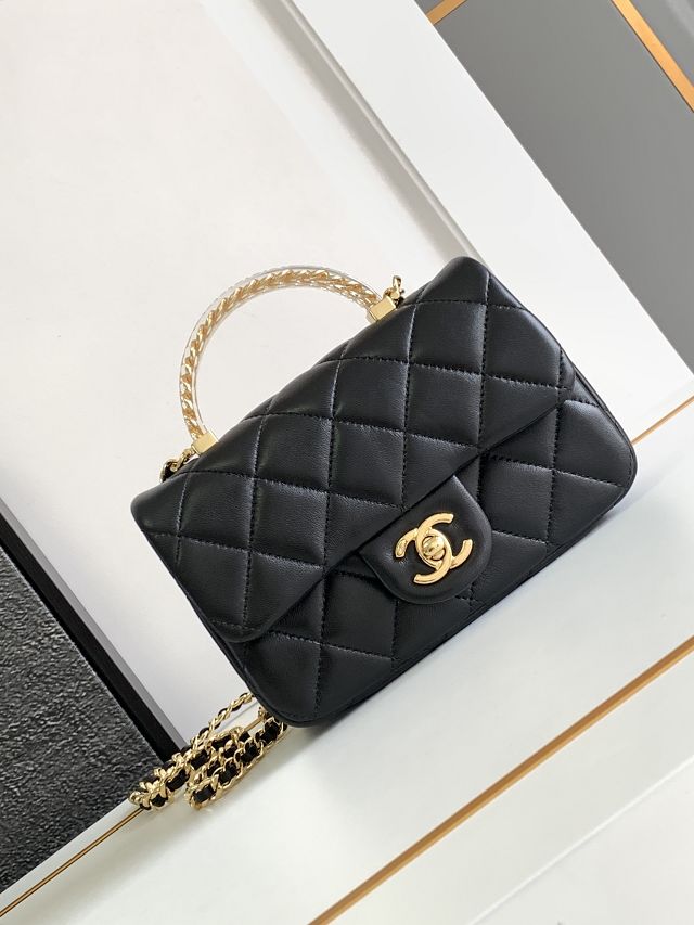 2024 CC original lambskin small flap bag AS4847 black