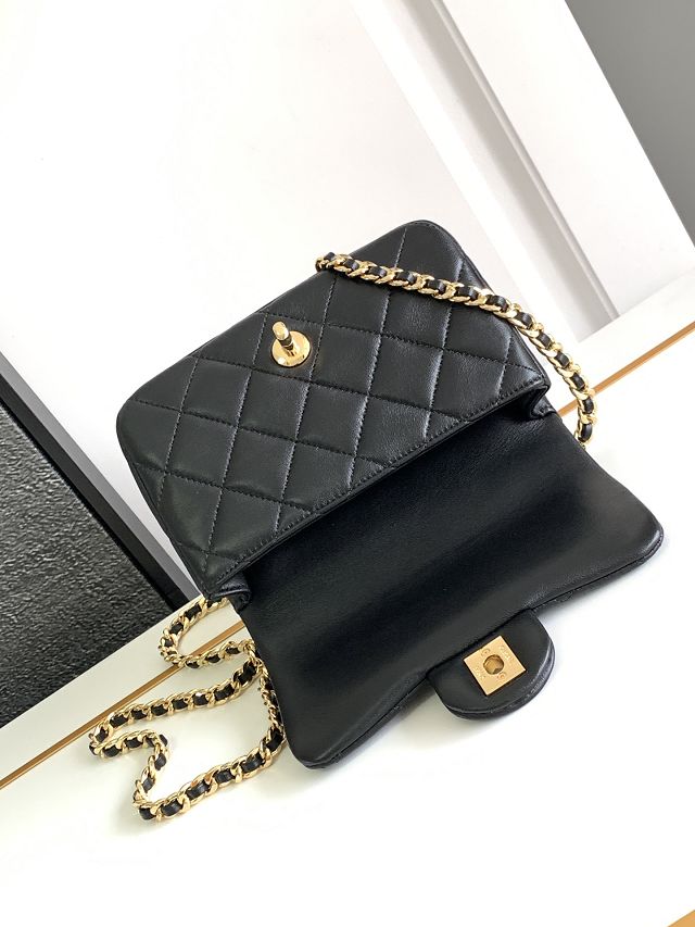 2024 CC original lambskin small flap bag AS4847 black