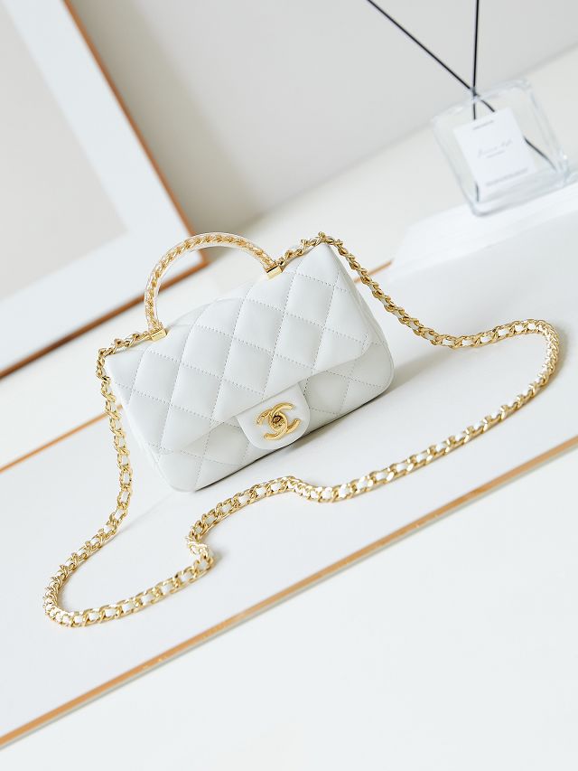 2024 CC original lambskin small flap bag AS4847 white