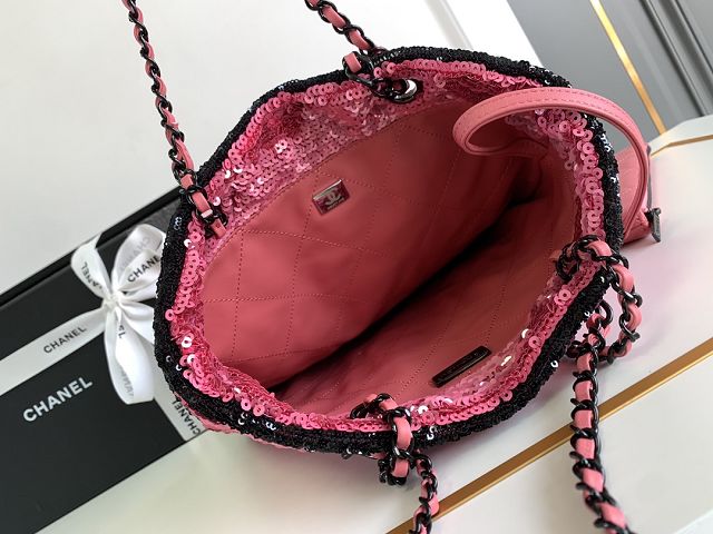 2024 CC original sequins tote bag AS4856 pink