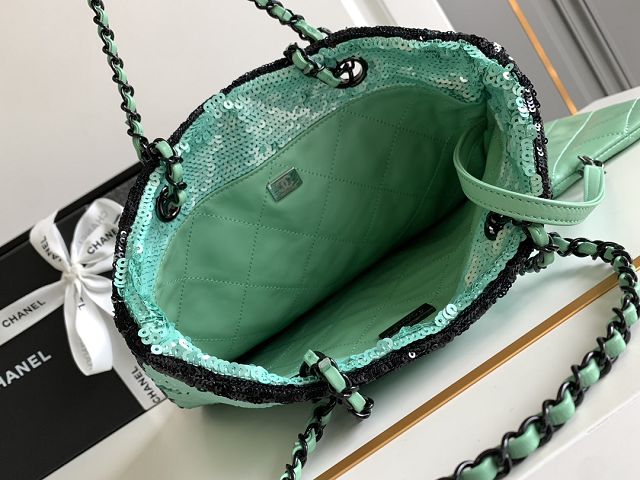 2024 CC original sequins tote bag AS4856 green